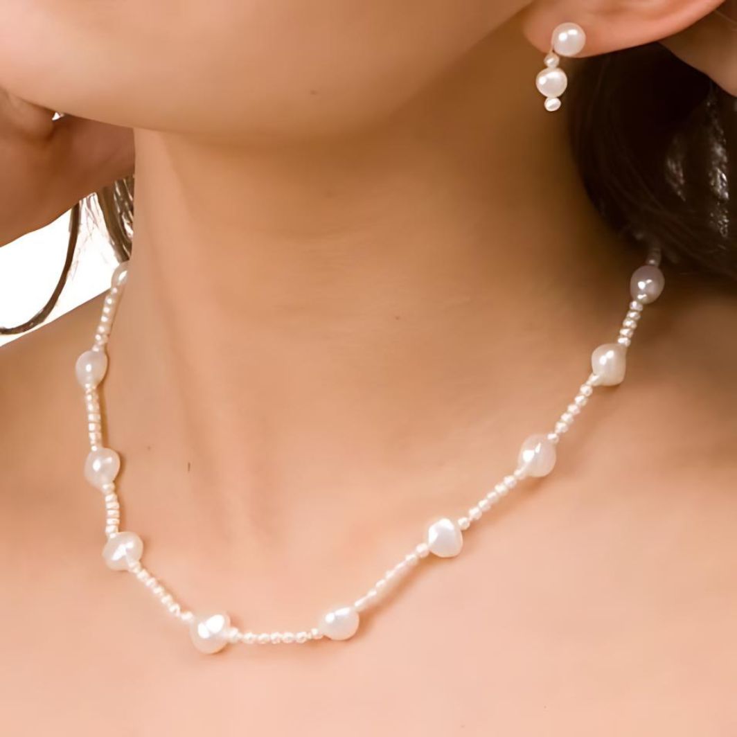 White Freshwater Pearl (Mixed-Size) Single Strand Necklace