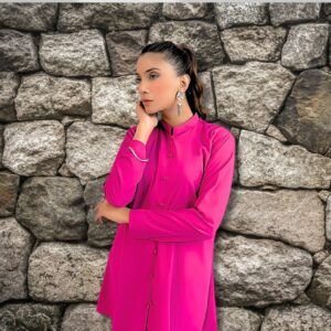 Fuchsia Allure Asymmetrical Tunic Set