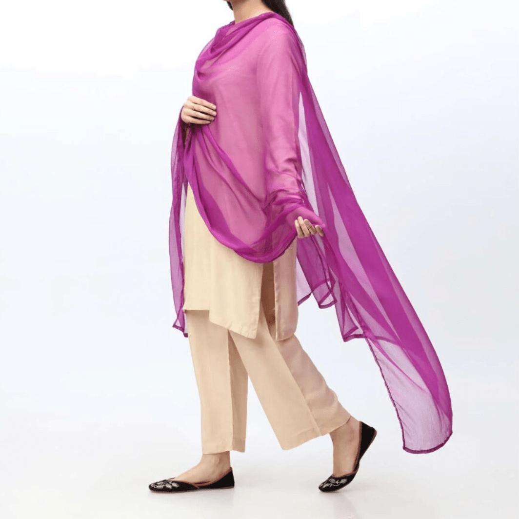 Purple Chiffon Dupatta