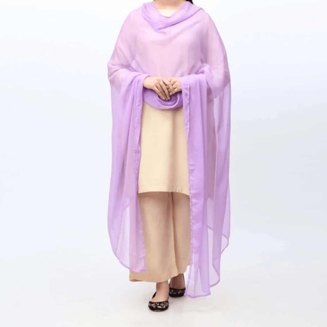 Lilac Chiffon Dupatta