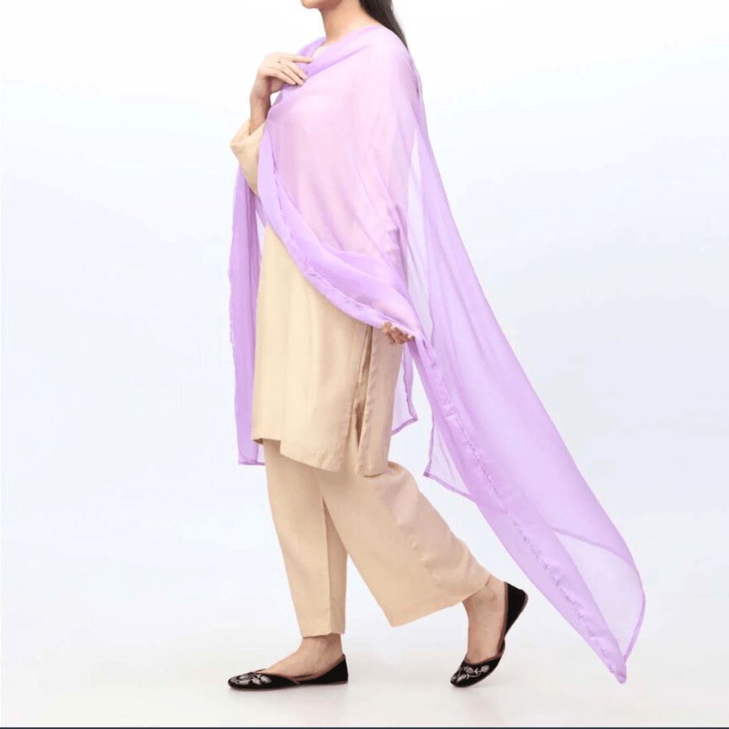 Lilac Chiffon Dupatta