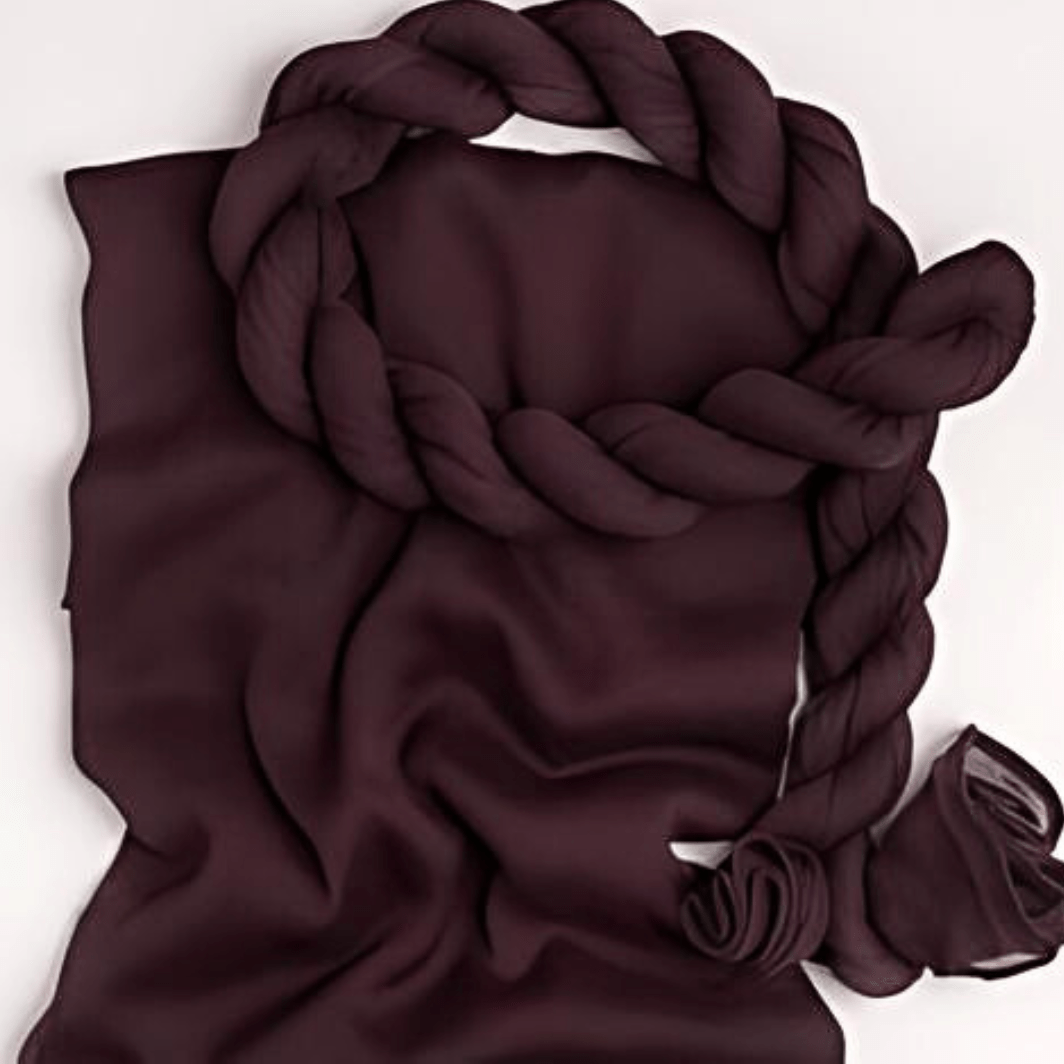 DYED PLAIN MAROON CHIFFON DUPATTA