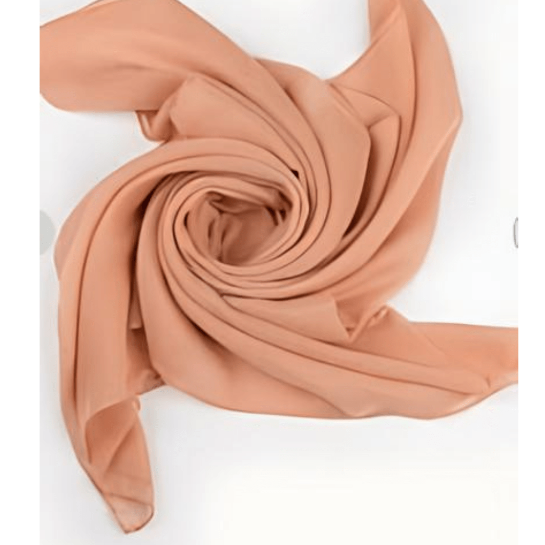 DYED PLAIN SOLID PEACH CHIFFON DUPATTA