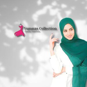 Dark Peacock Green Silk Plain Hijab For Girls