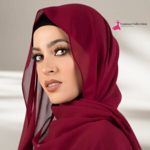 PREMIUM CHIFFON HIJAB - BURGUNDY FOR GIRLS