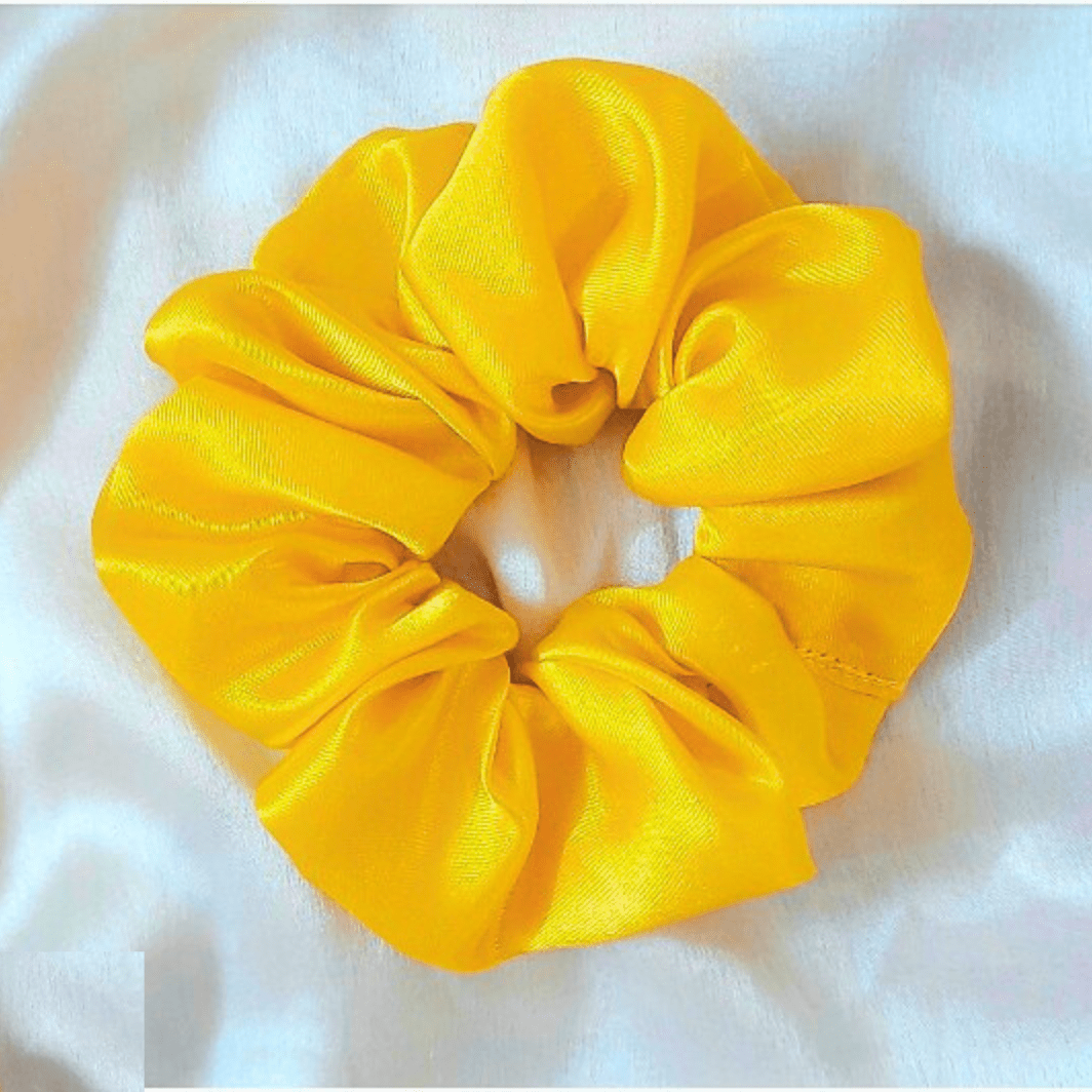 Top Scrunchies for Girls: Yellow Satin, Silk, Sunshine, and XXL Flower Hair Accessories"