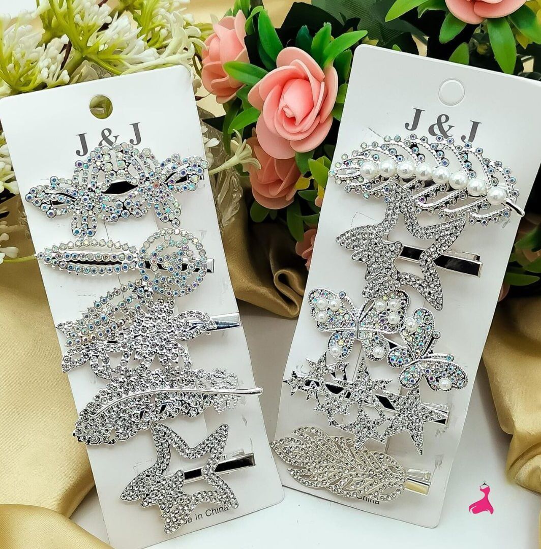 "Stylish Rhinestone & Metal Hair Pins for Girls – Fancy Bangs Clips, Party Hair Accessories & Trendy Rhinestone Hair Clips"