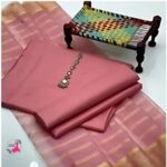 Elegant Unstitched Deep Peach Silk Fabric for Girls and Women – Perfect for Stylish Outfits