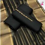 Elegant Unstitched Deep Black Silk Fabric for Girls and Women – Perfect for Stylish Outfits