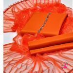 Elegant Unstitched Orange Silk Fabric for Girls and Women – Perfect for Stylish Outfits