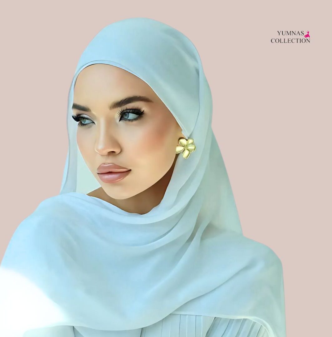 Elegant Pure Chiffon white Hijab for Women and Girls – Soft, Lightweight, Breathable, Stain free & Wrinkle free