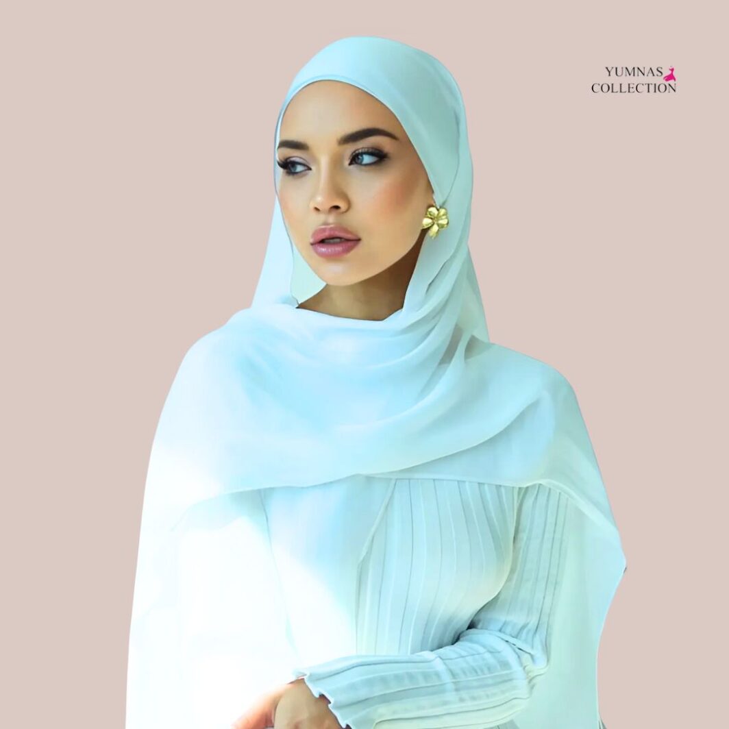 Elegant Pure Chiffon white Hijab for Women and Girls – Soft, Lightweight, Breathable, Stain free & Wrinkle free