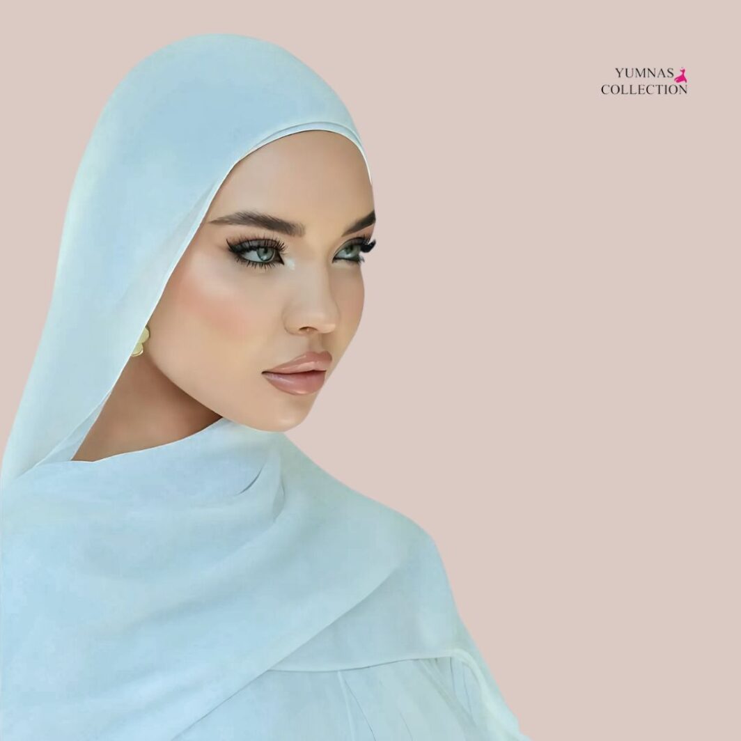 Elegant Pure Chiffon white Hijab for Women and Girls – Soft, Lightweight, Breathable, Stain free & Wrinkle free