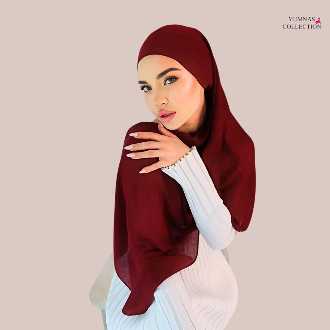 Elegant Pure Chiffon fassi Hijab for Women and Girls – Soft, Lightweight, Breathable, Stain free & Wrinkle free