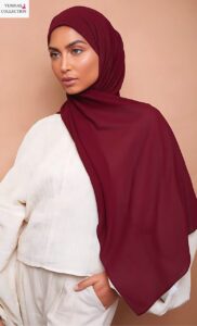 Elegant Burgundy Hijab – Soft & Comfortable Islamic Scarf for All Occasions | Yumna's Collection