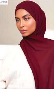 Elegant Burgundy Hijab – Soft & Comfortable Islamic Scarf for All Occasions | Yumna's Collection