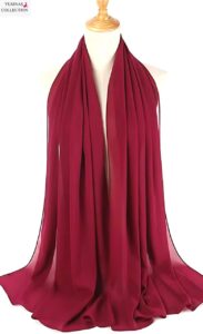 Elegant Burgundy Hijab – Soft & Comfortable Islamic Scarf for All Occasions | Yumna's Collection