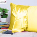 2pcs Set -Satin YELLOW Pillowcase for Hair & Skin | Premium Silk Pillow Case (Queen Size)