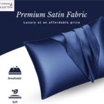 2pcs Set -Satin BLUE Pillowcase for Hair & Skin | Premium Silk Pillow Case (Queen Size)