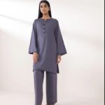 Elegant plain solid GREY Stitched Dresses for Women & Girls – 2PC Sets & Ready-to-Wear Styles