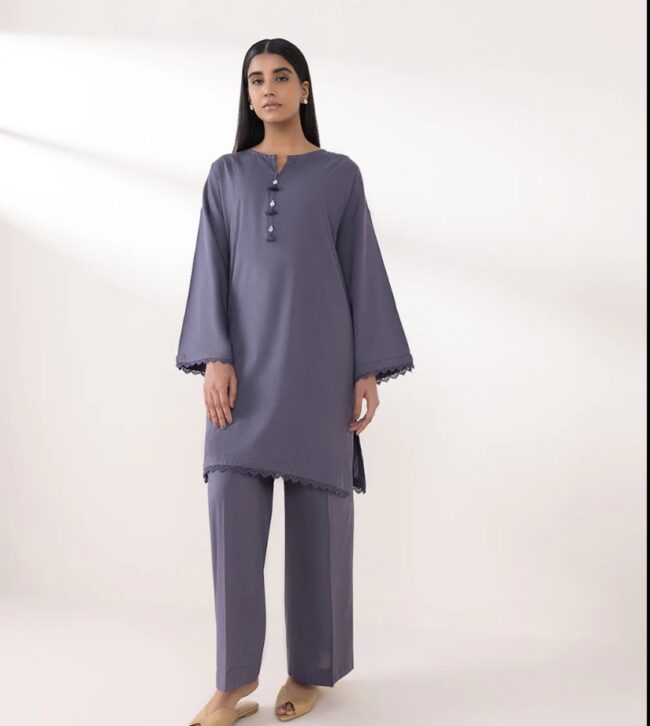 Elegant plain solid Stitched Dresses for Women & Girls – 2PC Sets & Ready-to-Wear Styles