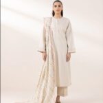 Elegant plain solid pearl white Stitched Dresses for Women & Girls – 2PC Sets & Ready-to-Wear Styles