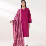 Elegant plain  HOT PINK solid Stitched Dresses for Women & Girls – 2PC Sets & Ready-to-Wear Styles