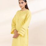 Elegant plain solid bright yellow Stitched Dresses for Women & Girls – 2PC Sets & Ready-to-Wear Styles