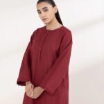 Elegant plain solid MAROON  Stitched Dresses for Women & Girls – 2PC Sets & Ready-to-Wear Styles