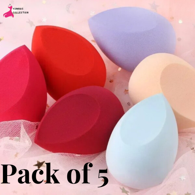 "Pack of 5 High-Quality Beauty Blenders - Flawless Makeup Tools | Yumnas Collection"